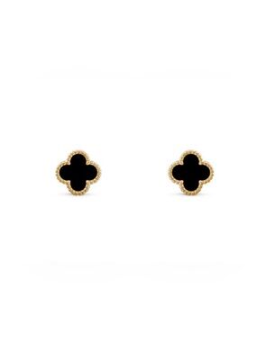 VAN CLEEF & ARPELS SWEET ALHAMBRA EARRINGS ONYX 18K YELLOW GOLD